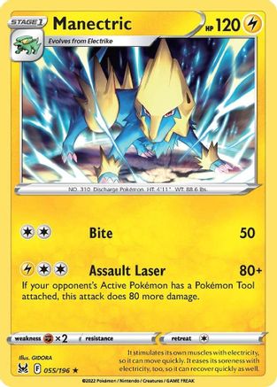 Manectric 55/196 - SWSH11 Lost Origin Reverse Holofoil - Poke-Collect