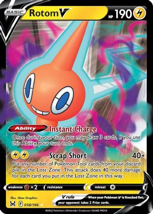 Rotom V 58/196 - SWSH11 Lost Origin Holofoil - Poke-Collect