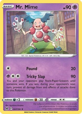 Mr. Mime 67/196 - SWSH11 Lost Origin Reverse Holofoil - Poke-Collect