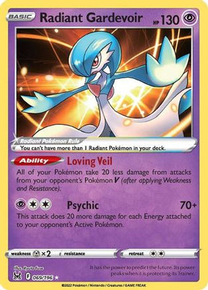 Radiant Gardevoir 69/196 - SWSH11 Lost Origin Holofoil - Poke-Collect