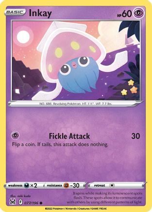 Inkay (077) 77/196 - SWSH11 Lost Origin Reverse Holofoil - Poke-Collect