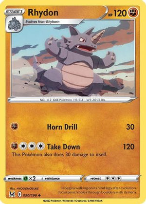 Rhydon 90/196 - SWSH11 Lost Origin Reverse Holofoil - Poke-Collect