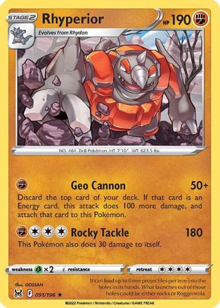 Rhyperior 91/196 - SWSH11 Lost Origin - Poke-Collect