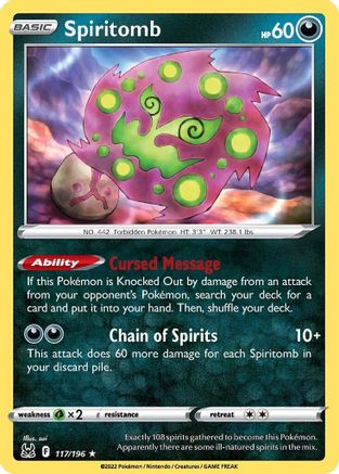 Spiritomb 117/196 - Lost Origin Reverse Holofoil - Poke-Collect