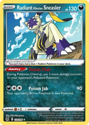 Radiant Hisuian Sneasler 123/196 - SWSH11 Lost Origin Holofoil - Poke-Collect