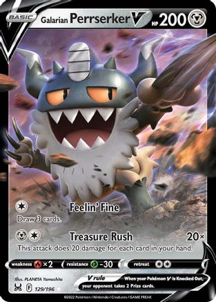 Galarian Perrserker V 129/196 - SWSH11 Lost Origin Holofoil - Poke-Collect
