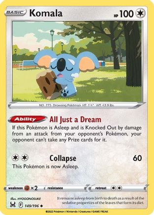 Komala 149/196 - SWSH11 Lost Origin Reverse Holofoil - Poke-Collect
