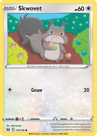 Skwovet 150/196 - Lost Origin Reverse Holofoil - Poke-Collect