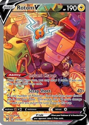Rotom V (Alternate Full Art) 177/196 - SWSH11 Lost Origin Holofoil - Poke-Collect