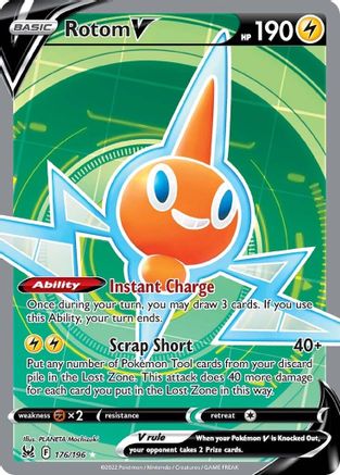 Rotom V (Full Art) 176/196 - SWSH11 Lost Origin Holofoil - Poke-Collect