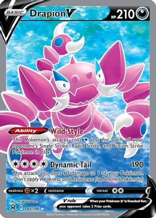 Drapion V (Full Art) 182/196 - SWSH11 Lost Origin Holofoil - Poke-Collect