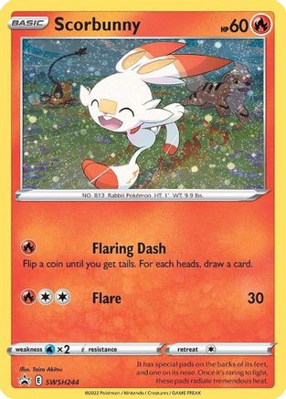 Scorbunny - SWSH244 (Cosmos Holo) SWSH244/307 - SWSH Sword & Shield Promo Cards Holofoil - Poke-Collect