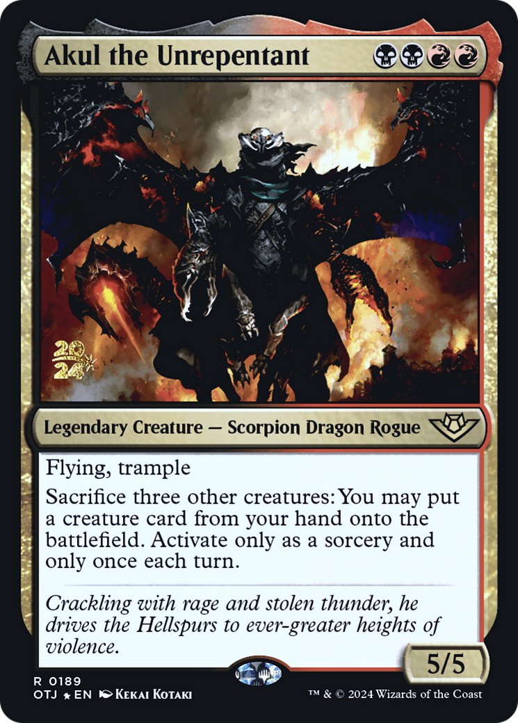 Akul the Unrepentant (PRE-189) - Outlaws of Thunder Junction Promos Foil - Poke-Collect