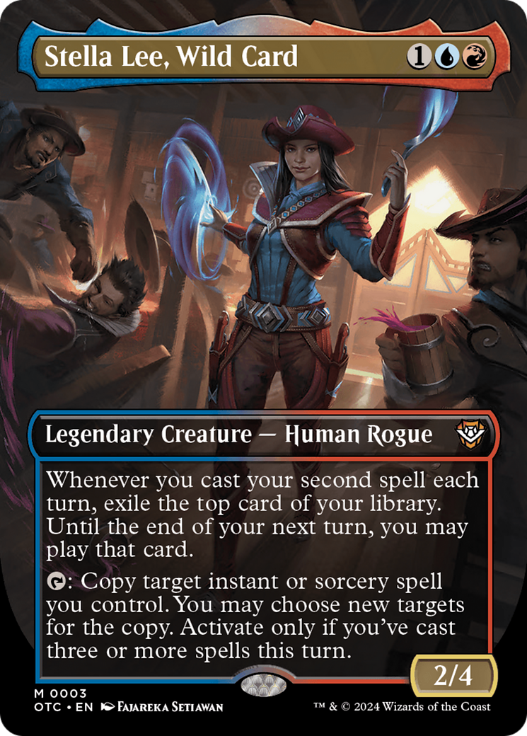 Stella Lee, Wild Card (OTC-003) - Outlaws of Thunder Junction Commander (Borderless) Foil - Poke-Collect