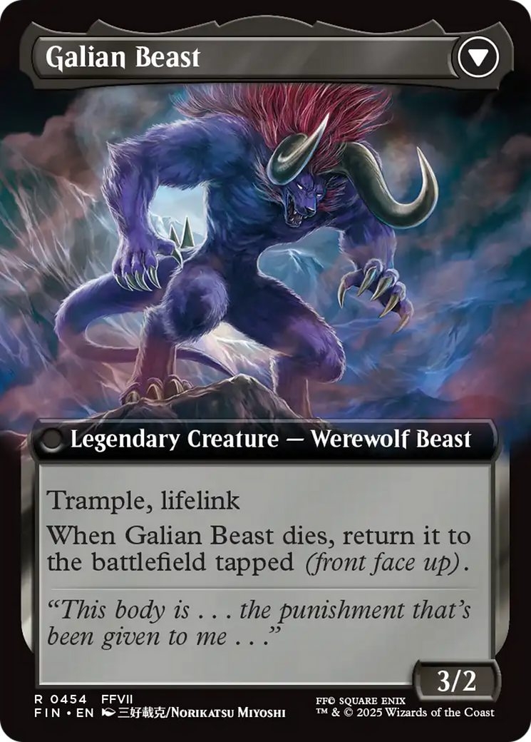 Vincent Valentine // Galian Beast (FIN-454) - FINAL FANTASY: (Extended Art) Foil - Poke-Collect