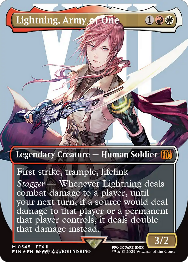 Lightning, Army of One (FIN-545) - FINAL FANTASY (Borderless) Foil - Poke-Collect