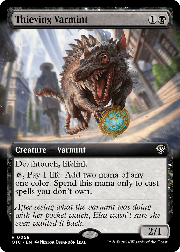 Thieving Varmint (OTC-059) - Outlaws of Thunder Junction Commander: (Extended Art) - Poke-Collect
