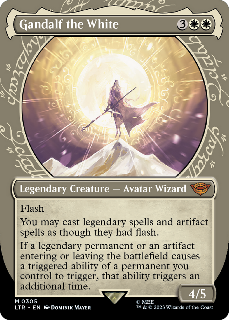 Gandalf the White (LTR-305) - The Lord of the Rings: Tales of Middle-earth: (Showcase) (Borderless) Foil - Poke-Collect