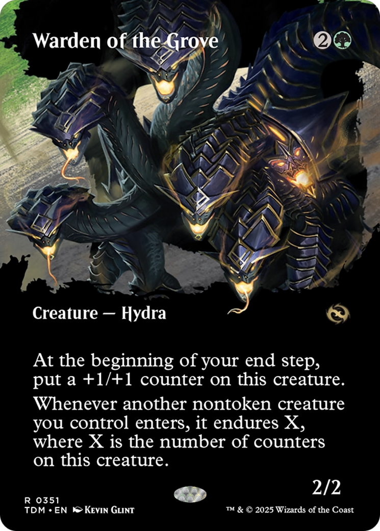 Warden of the Grove (TDM-351) - Tarkir: Dragonstorm: (Showcase) (Borderless) Foil - Poke-Collect