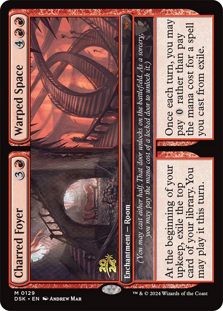 Charred Foyer // Warped Space (PRE-129) - Duskmourn: House of Horror Promos Foil - Poke-Collect