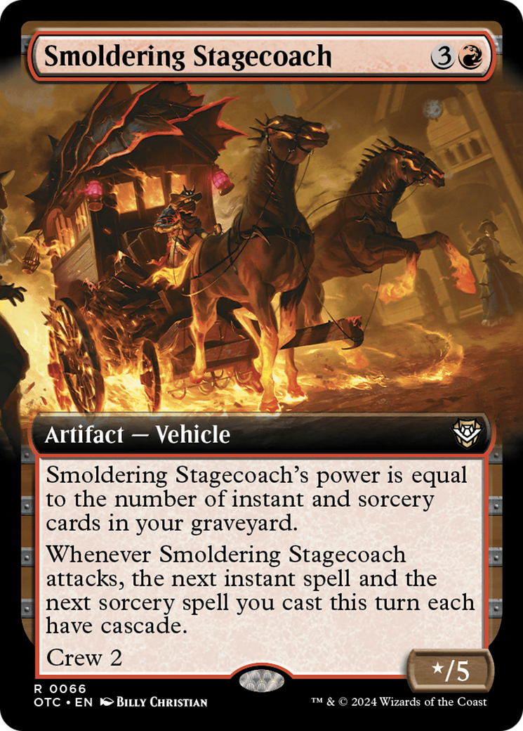 Smoldering Stagecoach (OTC-066) - Outlaws of Thunder Junction Commander: (Extended Art) - Poke-Collect
