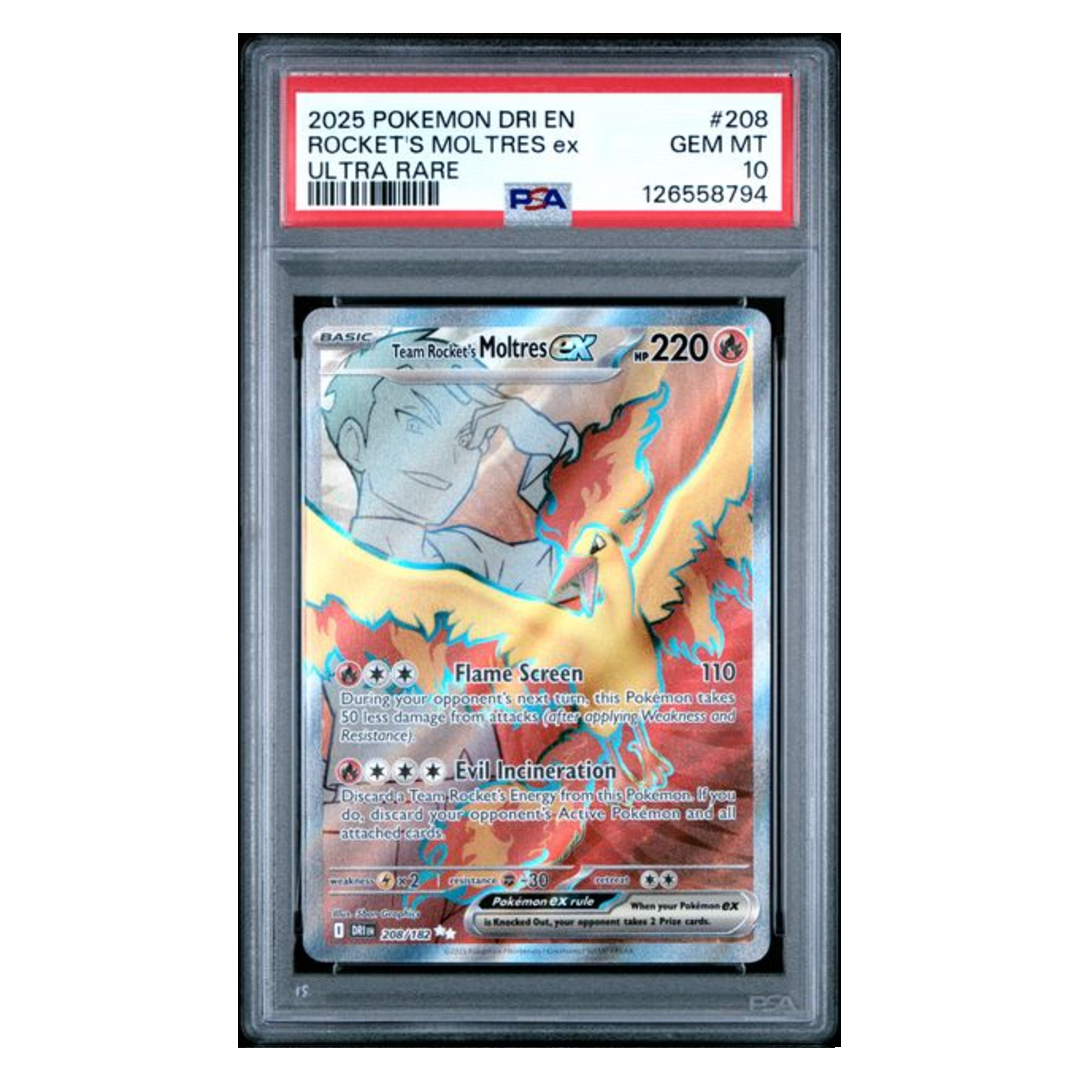 Team Rocket's Moltres ex Destined Rivals #208 PSA 10 - Poke-Collect