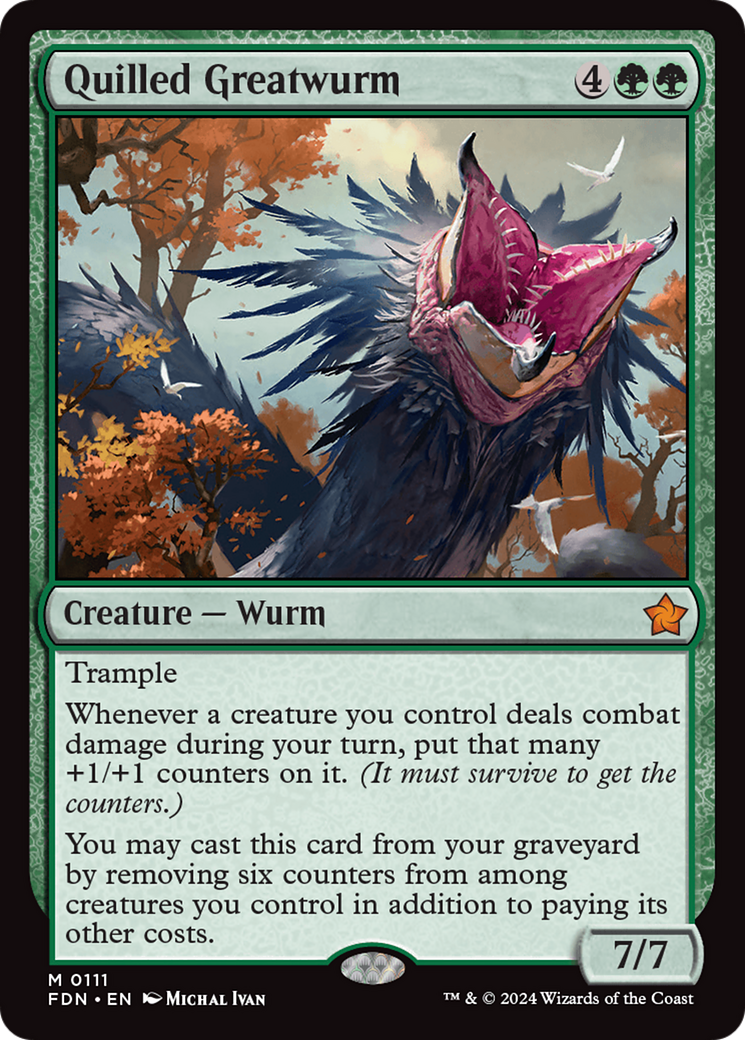 Quilled Greatwurm (FDN-111) - Foundations Foil - Poke-Collect