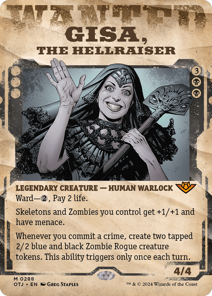 Gisa, the Hellraiser (OTJ-288) - Outlaws of Thunder Junction: (Showcase) (Borderless) Foil - Poke-Collect