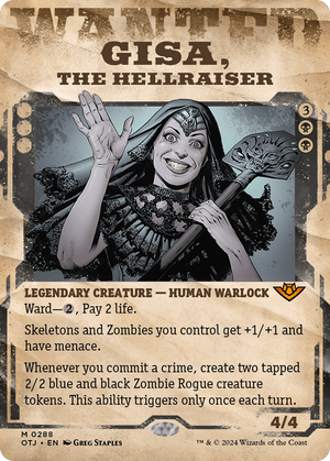 Gisa, the Hellraiser (OTJ-288) - Outlaws of Thunder Junction: (Showcase) (Borderless) Foil - Poke-Collect