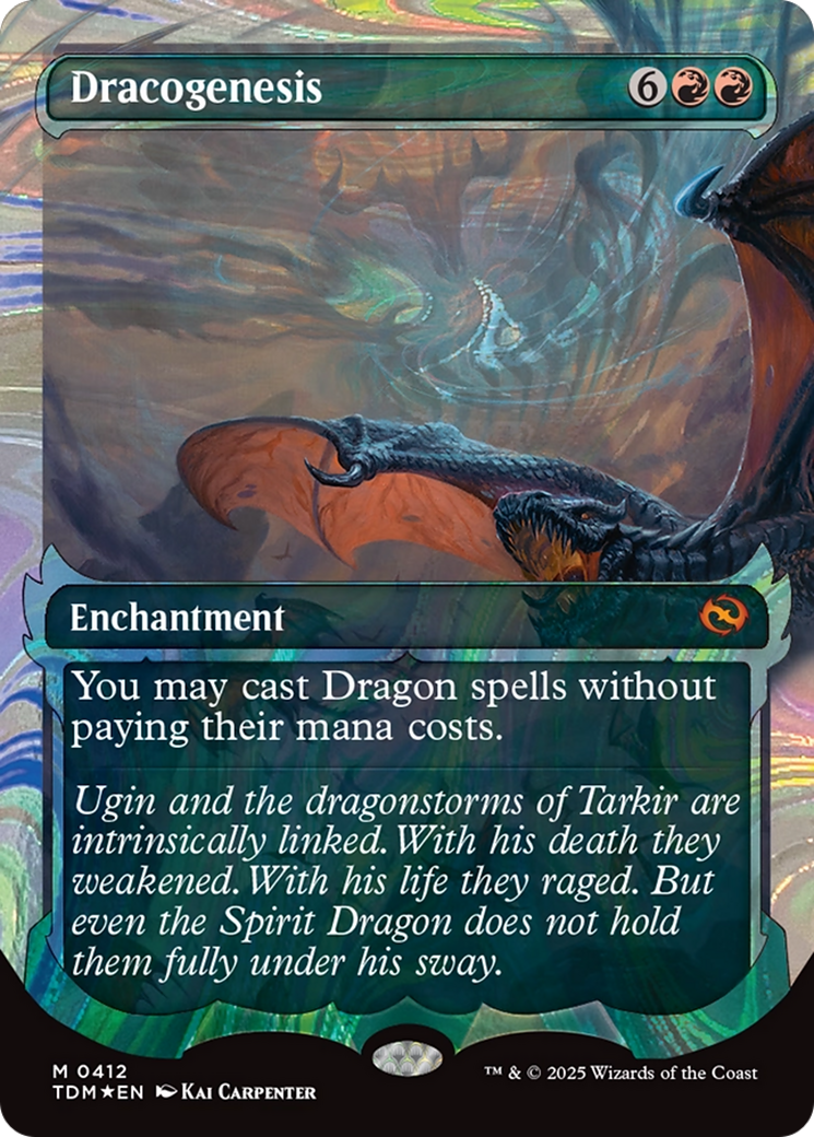 Dracogenesis (TDM-412) - Tarkir: Dragonstorm: (Showcase, enchantment) (Borderless) Foil - Poke-Collect