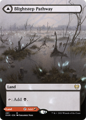 Blightstep Pathway (Borderless) (KHM-291) - Kaldheim: (Showcase) (Borderless) Foil