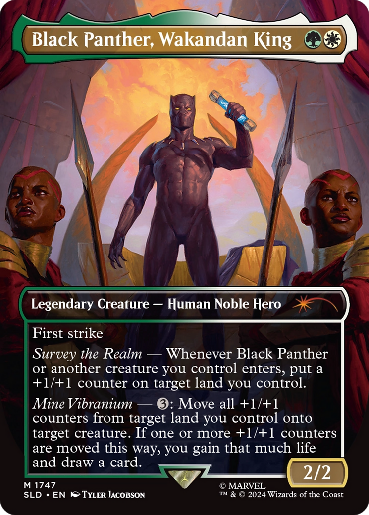 Black Panther, Wakandan King (SLD-1747) - Secret Lair Drop (Borderless) Foil - Poke-Collect