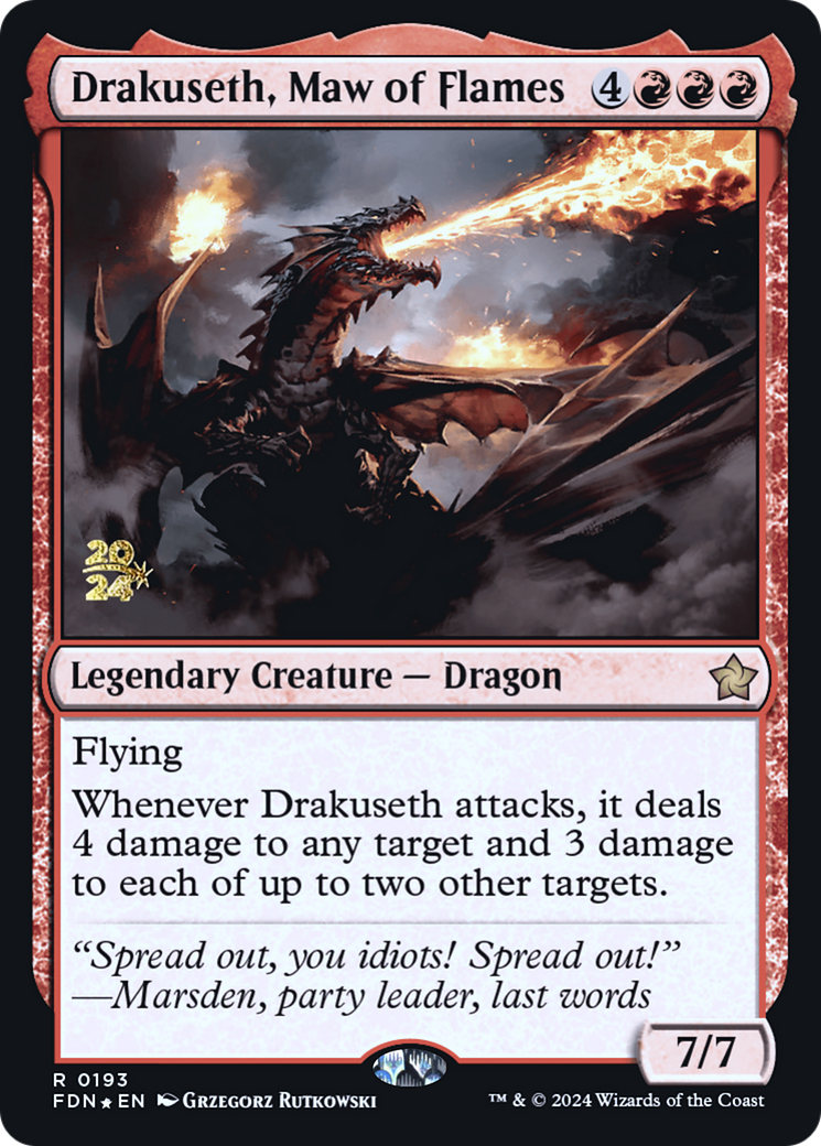 Drakuseth, Maw of Flames (PRE-193) - Foundations Promos Foil - Poke-Collect