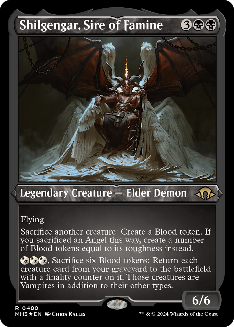 Shilgengar, Sire of Famine (Foil Etched) (MH3-480) - Modern Horizons 3 Foil - Poke-Collect