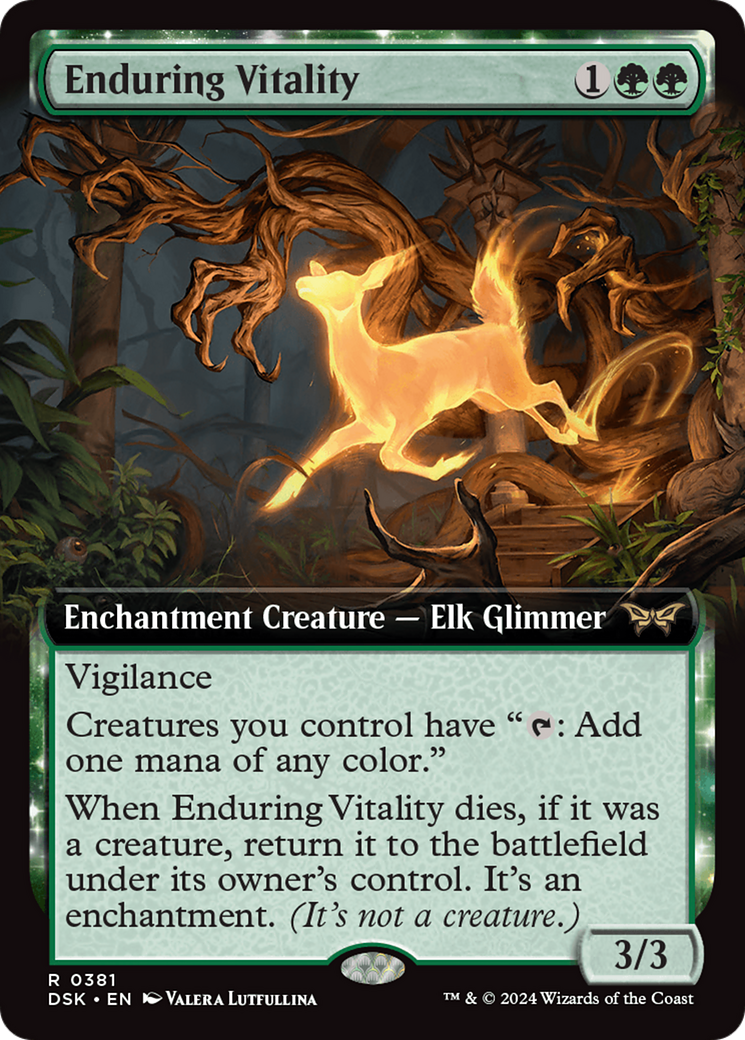 Enduring Vitality (DSK-381) - Duskmourn: House of Horror: (Extended Art, enchantment) Foil - Poke-Collect