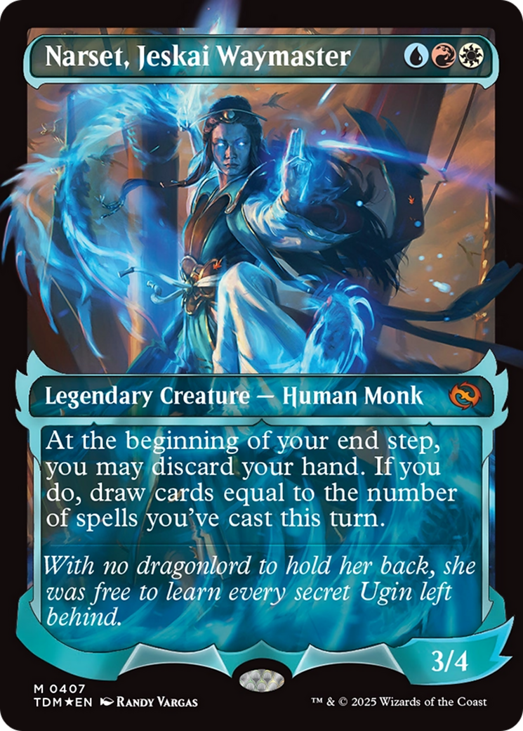 Narset, Jeskai Waymaster (TDM-407) - Tarkir: Dragonstorm: (Showcase) (Borderless) Foil - Poke-Collect