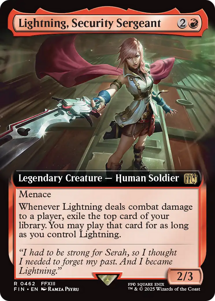 Lightning, Security Sergeant (FIN-462) - FINAL FANTASY: (Extended Art) Foil - Poke-Collect
