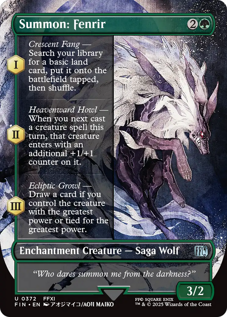 Summon: Fenrir (FIN-372) - FINAL FANTASY: (enchantment) (Borderless) - Poke-Collect