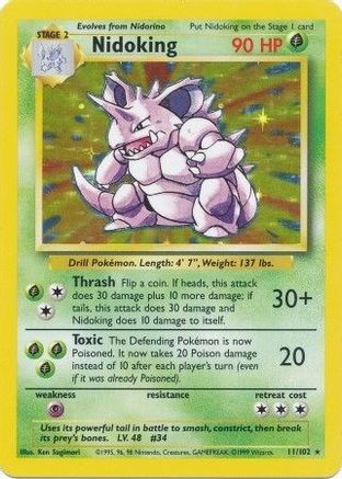 Nidoking 11/102 - Base Set Holofoil - Poke-Collect