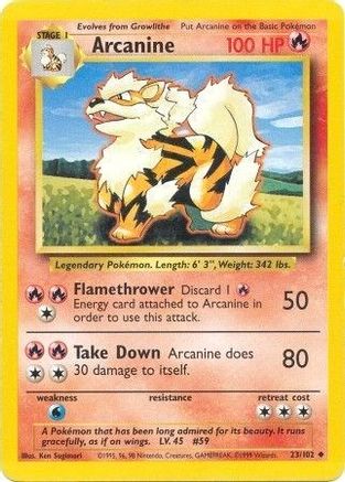 Arcanine 23/102 - Base Set - Poke-Collect