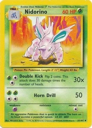 Nidorino 37/102 - Base Set - Poke-Collect