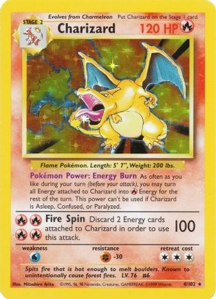 Charizard 4/102 - Base Set Holofoil - Poke-Collect