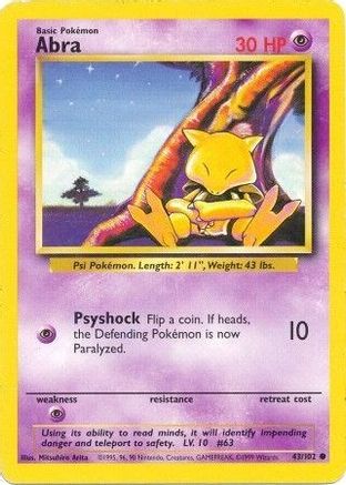 Abra 43/102 - Base Set - Poke-Collect