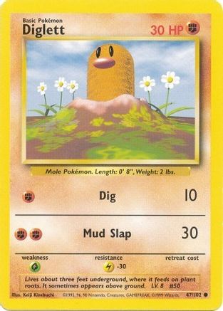 Diglett 47/102 - Base Set - Poke-Collect