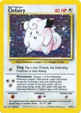 Clefairy 5/102 - Base Set Holofoil - Poke-Collect