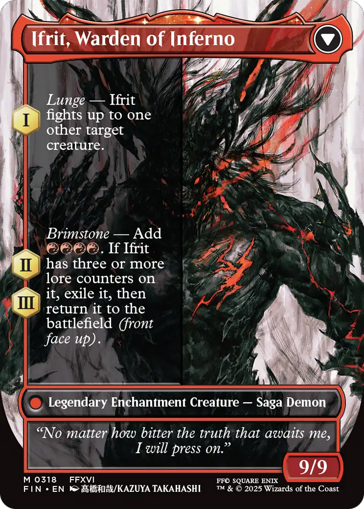Clive, Ifrit's Dominant // Ifrit, Warden of Inferno (FIN-318) - FINAL FANTASY: (enchantment) (Borderless) - Poke-Collect