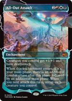 All-Out Assault (TDM-405) - Tarkir: Dragonstorm: (Showcase, enchantment) (Borderless) Foil - Poke-Collect