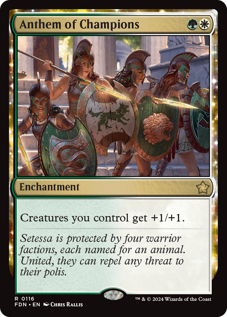 Anthem of Champions (FDN-116) - Foundations: (nyxtouched) Foil - Poke-Collect