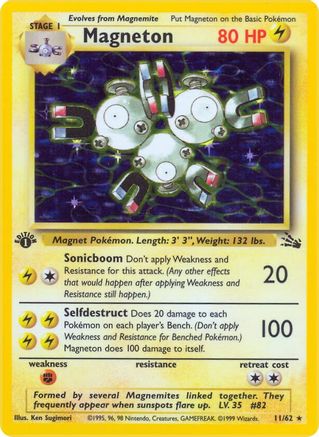 Magneton (11) 11/62 - Fossil Unlimited Holofoil - Poke-Collect