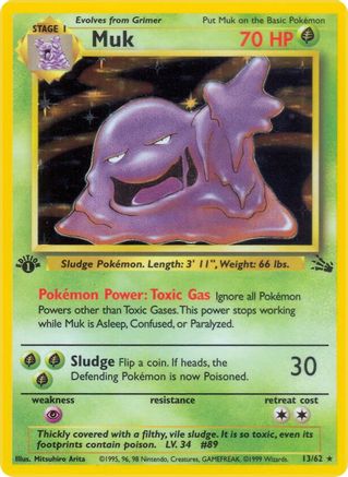 Muk (13) 13/62 - Fossil 1st Edition Holofoil - Poke-Collect
